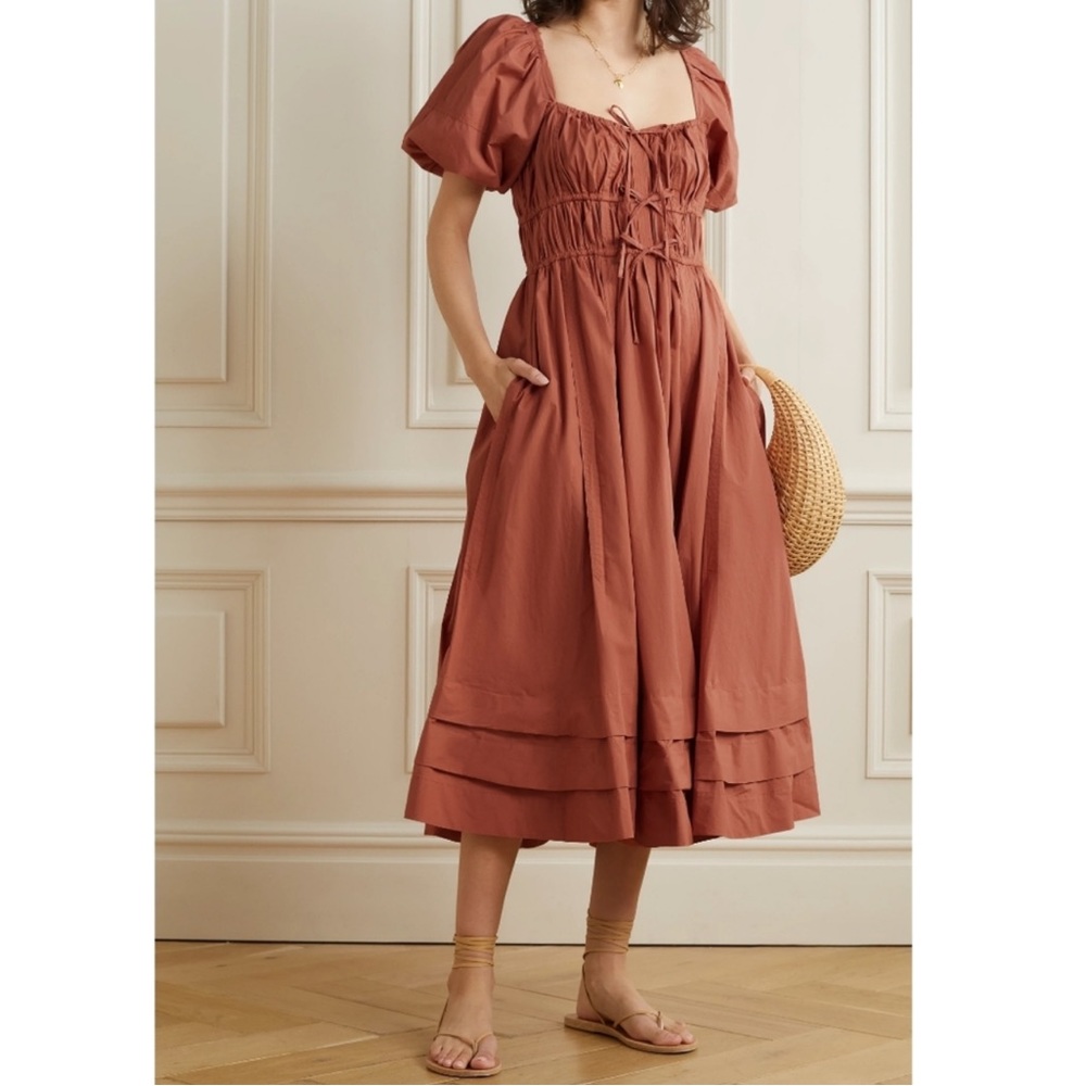 Ulla Johnson Orange/Red Tie Dress